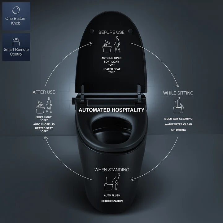 ALIA Smart Toilet AG-ST1000 in black – automated luxury