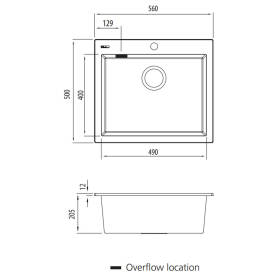 Oliveri Santorini Large Bowl Topmount Sink Black ST-BL1551-OF