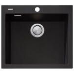 Santorini Black Large Bowl Topmount Sink